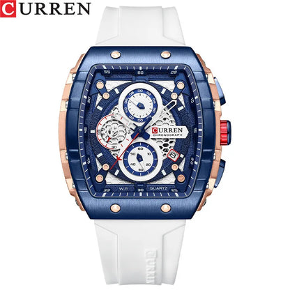 Curren 8442 Men's Skeleton Dial Chronograph Watch