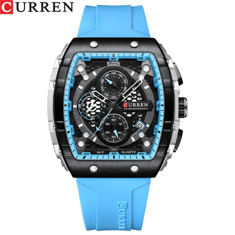 Curren 8442 Men's Skeleton Dial Chronograph Watch