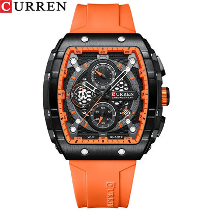 Curren 8442 Men's Skeleton Dial Chronograph Watch