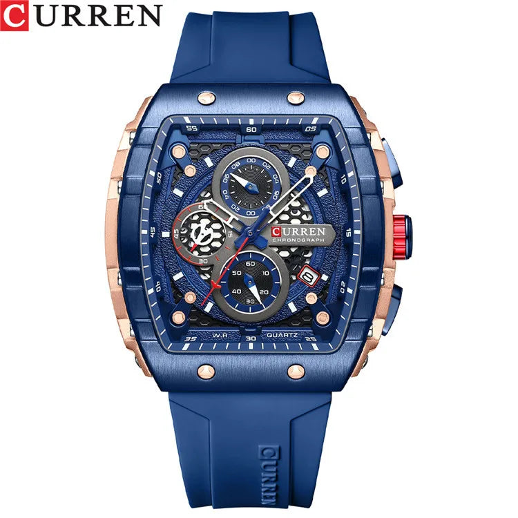 Curren 8442 Men's Skeleton Dial Chronograph Watch