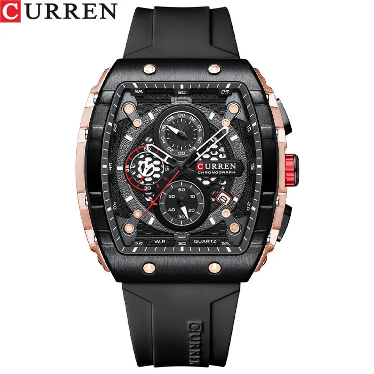Curren 8442 Men's Skeleton Dial Chronograph Watch