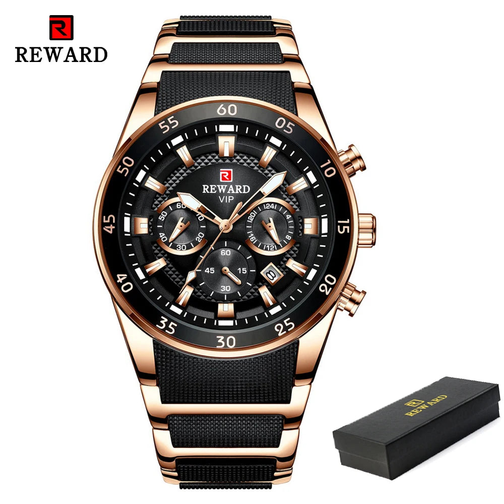 Reward VIP Men’s Watch – Black and Gold Stainless Steel – Mahalti UAE