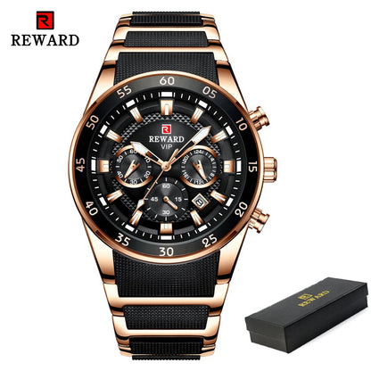 Reward VIP Men’s Watch – Black and Gold Stainless Steel – Mahalti UAE